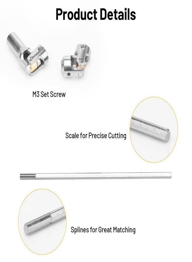 daitoku Driveshaft Universal Joint Drive Shaft 68-229mm Free to Cut Length for SCX10 I II III TRX4 Capra 1/10 LCG DIY RC Upgrade Parts - Silver - Image 4